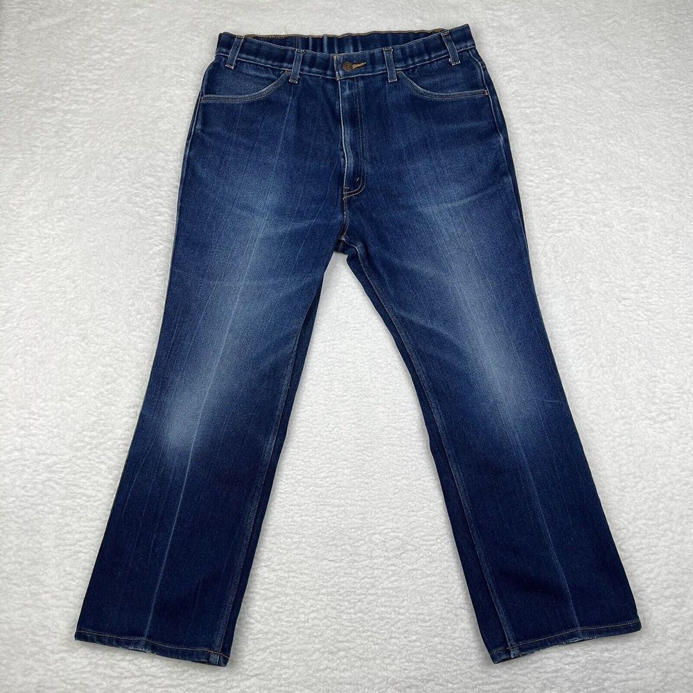 Vintage Levis Jeans Mens 38x29 Blue Wash Straight Relaxed Denim Brown Tab Y2K